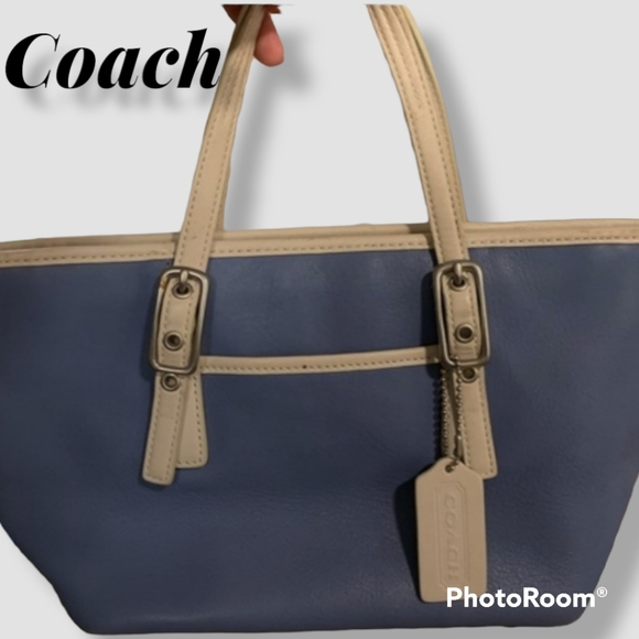 Coach Handbags - Vintage Cadet  Blue Leather Coach Handbag